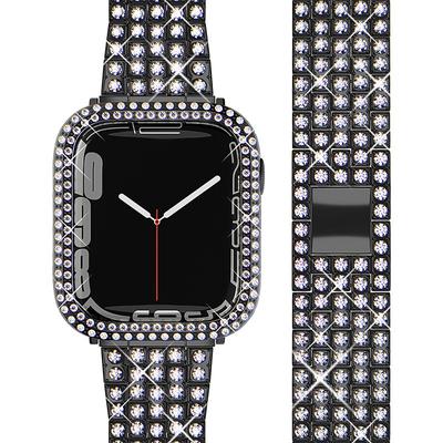 Jewelry Bracelet Compatible with Apple Watch band 38mm 40mm 41mm 42mm 44mm 45mm 49mm with Case Women Luxury Stainless Steel Rhinestone Strap Replacement Wristband for iwatch Series Ultra 8 7 6 5 4 3