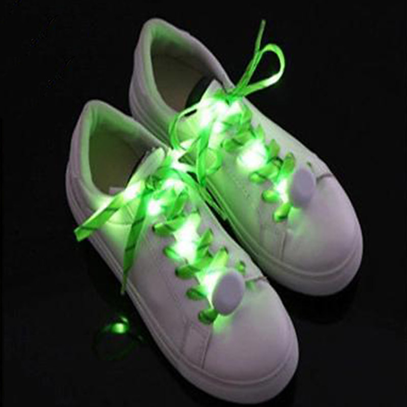 1 Pair LED Sport Shoe Laces Luminous Shoe Laces Glow Shoe Strings Round Flash Light Shoelaces