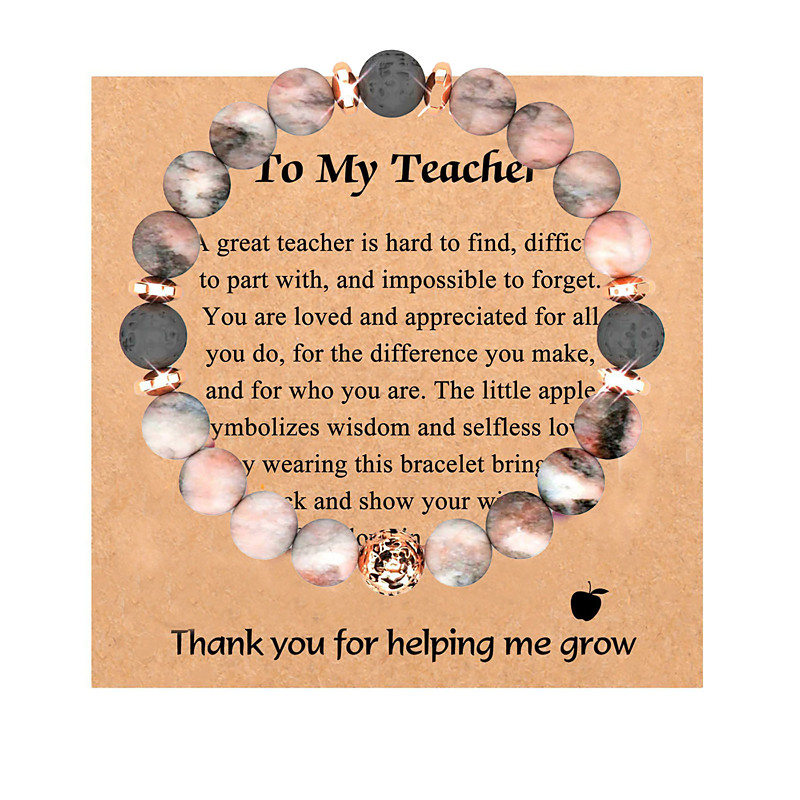 Teacher Appreciation Bracelet Cute Handmade Ploymer Clay Bracelet Love Teach Inspire Letter Beaded Stretch Bracelet for Women Back to School Jewelry Teacher Graduation Gift Christmas Gift