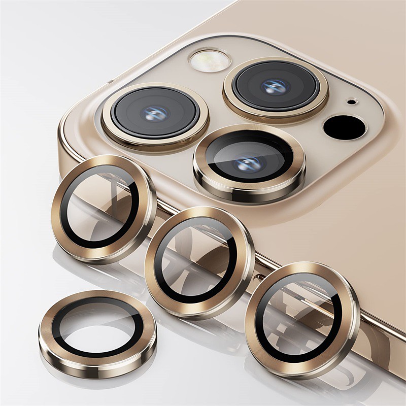1 Set Camera Lens Protector For Apple iPhone 16 iPhone 15 Pro Max Plus iPhone 14 Pro Max iPhone 13 iPhone 12 Aluminum alloy Anti-Fingerprint Diamond Glitter Shine Scratch Proof