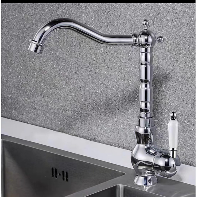 Kitchen faucet - Single Handle One Hole Electroplated Pull-out / Pull-down Centerset Retro Vintage Kitchen Taps