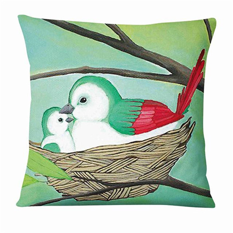 Hand-Painted Pattern Double Side Cushion Cover 1PC Soft Decorative Square Pillowcase for Sofa bedroom Car Chair Superior Quality Outdoor Cushion for Patio Garden Farmhouse Bench Couch