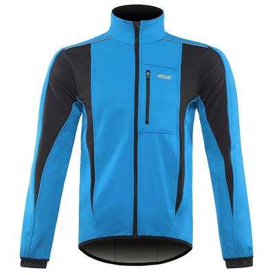 Arsuxeo Men's Cycling Jacket Windbreaker Fleece Jacket Winter Thermal Warm Windproof Fleece Lining Breathable Bike Jacket Mountain Bike MTB Road Bike Cycling City Bike Cycling Green Black Blue Bike