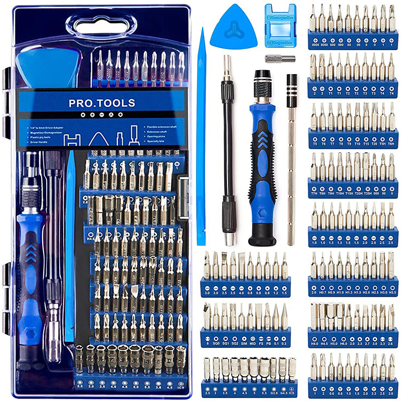 124-in-1 Professional Electronics Repair Tool Kit - Precision Screwdriver Set With Magnetic Mini Screwdrivers Carrying Case