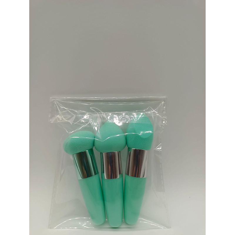 3Pcs Makeup Sponge Beauty Foundation Blending Sponge Makeup Sponge Wedge Foundation Sponges With Handle Cosmetic Blender Professional Beauty Sponge Blender