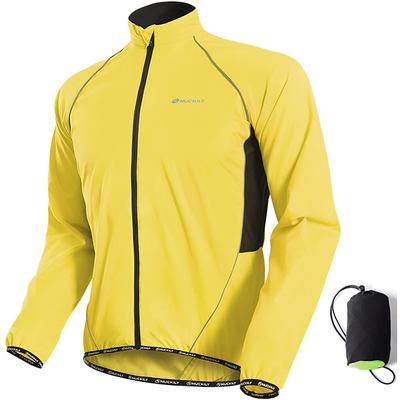 Nuckily Men's Cycling Jacket Rain Jacket Packable Waterproof Windproof UV Protection Bike Jacket Windbreaker Mountain Bike MTB Road Bike Cycling City Bike Cycling Black White Yellow Bike Wear