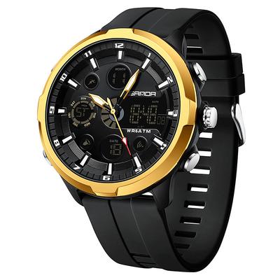 SANDA Men Digital Watch Outdoor Sports Fashion Casual Luminous Stopwatch Alarm Clock Calendar Silicone Gel Watch