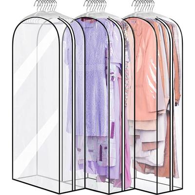 3 Packs Garment Bags Gusseted All Clear Garment Covers for Hanging Clothes 40 Suit Bags for Closet Storage Hanging Clothes Storage Suit Cover for Shirts, Coats, Dresses