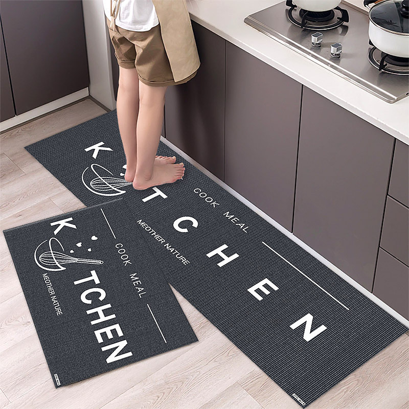 2 Piece Waterproof and Oil-Proof Kitchen Anti-Slip Mat, Bathroom Anti-Slip Mat, Bedroom Cushion, Living Room Carpet, Door Mat, Kitchen Carpet- 40 60cm 40 120cm