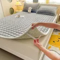 Surmatelas chaud housse de tapis de lit matelassé linge de lit en velours coussin de Protection de matelas à carreaux mатрасы Для Кроlukти (sans taie d'oreiller)
