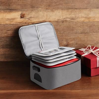 Safe File Storage Box with Lock, Multi-Functional Document Organizer Bag for Certificates, Household Files, Passports, Property Deeds, Business License, ID and Seal Storage Case