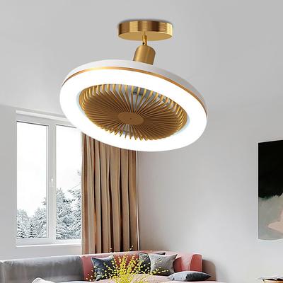 Ceiling Fan with Light Remote Control 30W 10 Inch Pendant Lighe Enclosed Ceiling Fan Dimmable 3 Light Color, 3 Speed LED Low Profile Flush Mount Ceiling Fan for Kitchen 85-265V