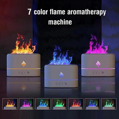 LED Smart Light Simulation Flame Ultrasonic Humidifier Aromatherapy Diffuser 7 Colors Lighting Diffuser USB Free Filter Essential Oil Diffuser Air Freshener For Bedroom Travel