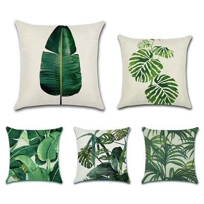 1 Set of 5 Pcs Green Leaf Botanical Series Throw Pillow Covers Modern Decorative Throw Pillow Case Cushion Case for Room Bedroom Room Sofa Chair Car Outdoor Cushion for Sofa Couch Bed Chair Green