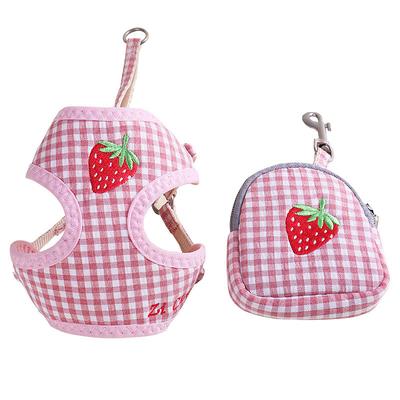 Cat Traction Rope To Prevent Slipping Out And Walk The Cat Outdoors Summer Vest Style Fruit Embroidery Small And Medium-sized Dog Chest Strap