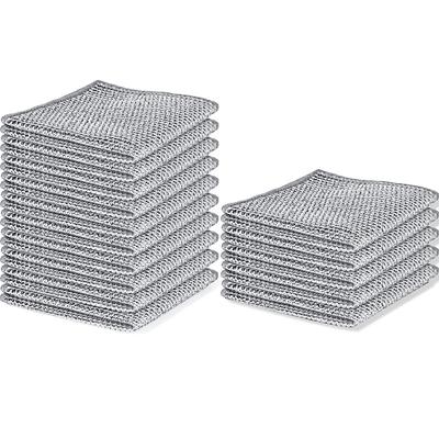 10/15/20 Pcs New Upgrade Steel Wire Dishcloth,Double-Layer Steel Wire Cleaning Cloth,Powerful Cleaning Non-Scratch Wire Dishcloth Rag for Cookware, Sinks, Dishes, Stove Tops