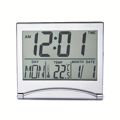 Digital Alarm Clock Alarm Setting 12/24H Used For Temperature And Date Display Of Office Travel And Bedroom Alarm Clocks Desktop Clock Travel Clock Electronic Clock