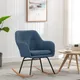 Chaise à bascule en tissu bleu, meubles de salon et de chambre à coucher, chaises à bascule bleues