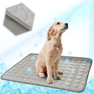 Dog Cooling Mat - Instant Cooling Pet Bed for Dogs Cats Non-Toxic Machine Washable Anti-Slip Bottom Cool Mat for Indoor Travel Use