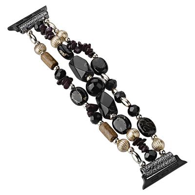 Jewelry Bracelet Compatible with Apple Watch band 38mm 40mm 41mm 42mm 44mm 45mm 49mm Women Beaded Two Tone Beads Strap Replacement Wristband for iwatch Series Ultra 8 7 6 5 4 3 2 1 SE