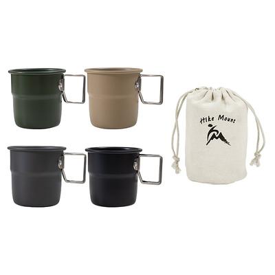 Camping Cup 4PCS,Camping Mug, Camping Cups Mugs, Camping Coffee Cup, Metal Travel Coffee Mug, Wear-Resistant Coffee Mug, Strong and Dependable Drinking Mugs for Picnics, Hiking, Biking, Climbing