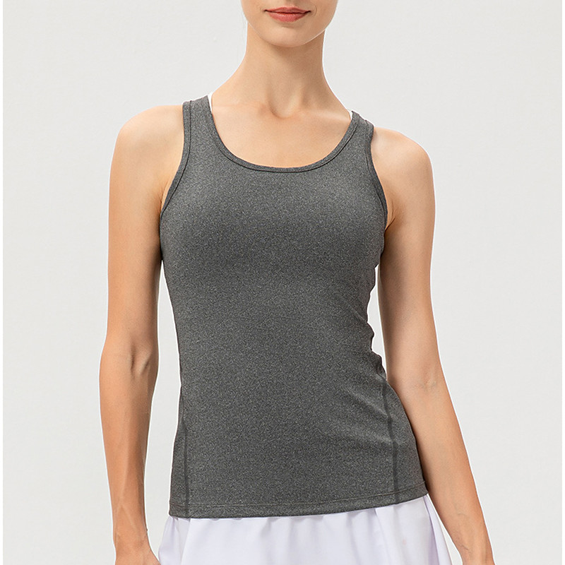 Women's Tank Top Strap Tank Yoga Top Crew Neck Quick Dry Lightweight Comfortable Sporty Sleeveless Light Support Sports Solid Color Vest / Gilet Tank Top For Gym Workout Running Fitness Slim