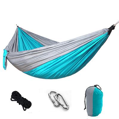 Camping Hammock Outdoor Portable Breathable Quick Dry Ultra Light (UL) Foldable Parachute Nylon with Carabiners and Tree Straps for 2 person Hunting Fishing Hiking Transparent Green Pink and Blue