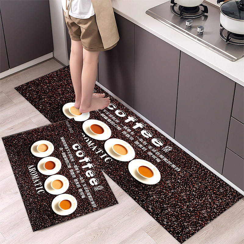 2 Piece Waterproof and Oil-Proof Kitchen Anti-Slip Mat, Bathroom Anti-Slip Mat, Bedroom Cushion, Living Room Carpet, Door Mat, Kitchen Carpet- 40 60cm 40 120cm