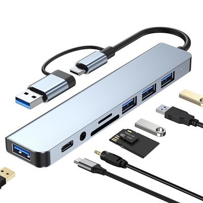 4/7/8 In 1 USB3.0 Type C Extender Hub Docking Station Multi USB Splitter Multiport Adapter USB 3.0 2.0 TF SD Reader Slot For for Mac Pro Mini iPad Pro Surface Pro lash Drive Mobile HDD