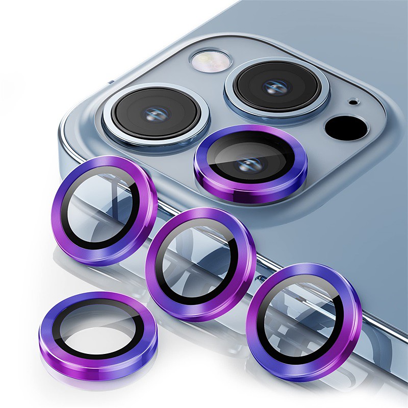 1 Set Camera Lens Protector For Apple iPhone 16 iPhone 15 Pro Max Plus iPhone 14 Pro Max iPhone 13 iPhone 12 Aluminum alloy Anti-Fingerprint Diamond Glitter Shine Scratch Proof