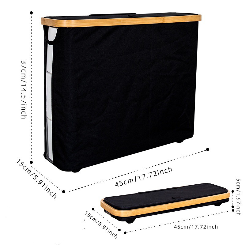 Toilet Paper Basket with Lid Large Capacity Easy to Install Toilet Paper Storage Organizer Multi-purpose Toilet Paper Holder