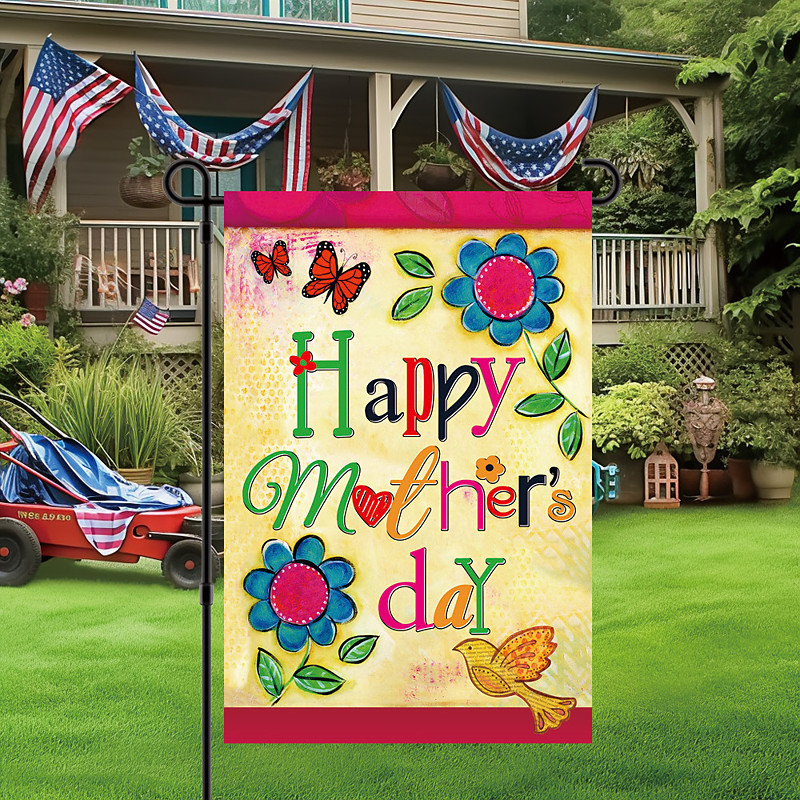 Monther's Day Garden Flag 12 x 18 Inch Yard Patio Flags, Small Garden Flags for Outside, Outdoor Flags, Holiday Garden Flags