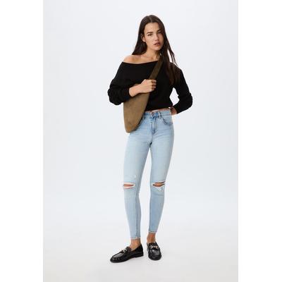 Stradivarius 1420 low-waist skinny jeans LIGHT BLEACH 16