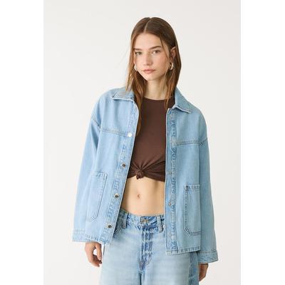 Stradivarius Denim jacket with pockets Light blue S