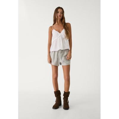 Stradivarius Top with tie-up straps White M