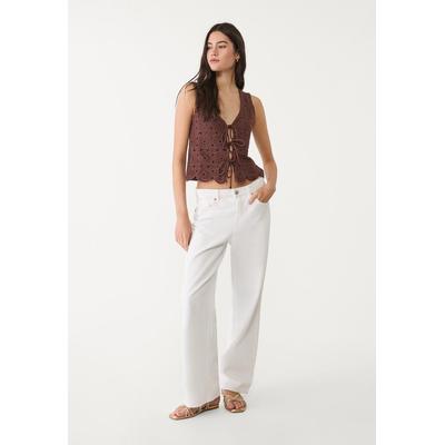 Stradivarius Contrast crochet vest Brown M
