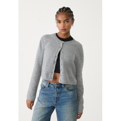 Stradivarius Soft-touch knit cardigan with buttons Grey melange S