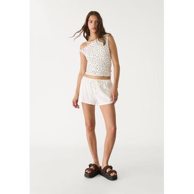 Stradivarius Linen blend shorts with drawstring White XS