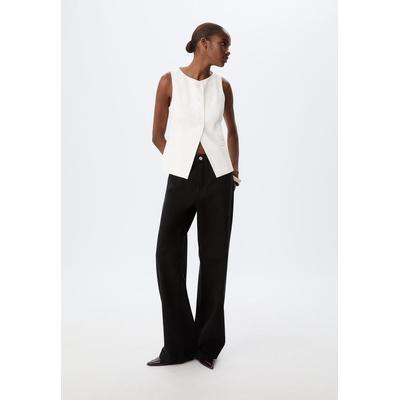 Stradivarius Regular buttoned waistcoat Ecru XS