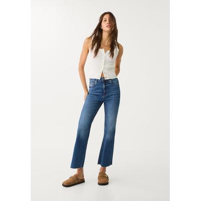 Stradivarius D78 Cropped flared jeans Medium blue 16