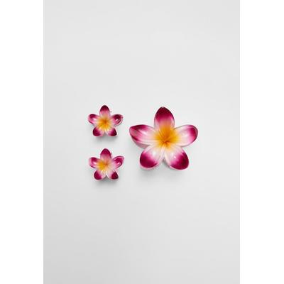 Stradivarius Pack of 3 floral hair clips Pale pink OS