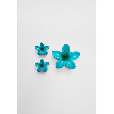 Stradivarius Pack of 3 floral hair clips Sky blue OS