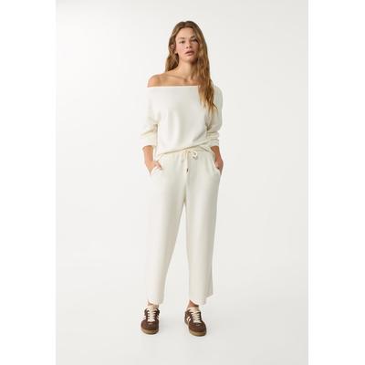 Stradivarius Flowing soft-touch culottes Ecru XL