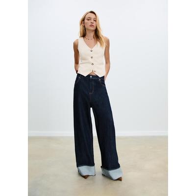 Stradivarius Linen blend buttoned waistcoat Stone XL