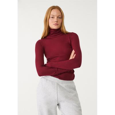 Stradivarius High neck knit jumper Burgundy M