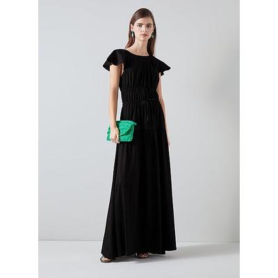 Carla Black Maxi Dress with Cotton and LENZING ECOVERO viscose, Black