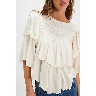 Rose Party Tee at Free People in Sugar Swizzle, Size: Medium