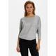 Rundhalspullover SAINT TROPEZ "A2561, MilaSZ R-Neck", Damen, Gr. M (38), grau (pearl grau mel ange), Feinstrick, Obermaterial: 80% Viskose, 20% Polyamid, modisch, normal, Rundhals, 3/4-Ärmel, Pullover
