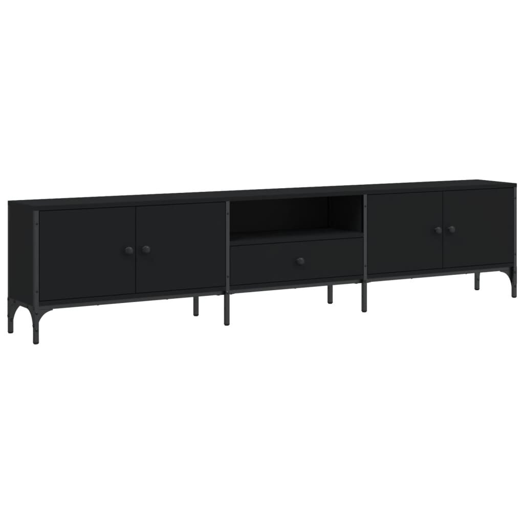 vidaXL TV-Schrank mit Schublade Schwarz 200x25x44 cm Holzwerkstoff Image