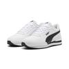 Sneaker PUMA "ST Runner v4 Leather Sneakers Erwachsene", Gr. 40.5, weiß (weiß schwarz cast iron gray), Obermaterial: Leder, Synthetik; Futter: Textil; Innensohle: Textil; Laufsohle: Gummi, Schuhe